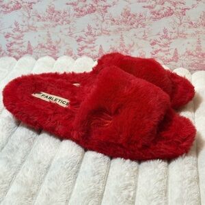 Fabletics Plush Red Slippers